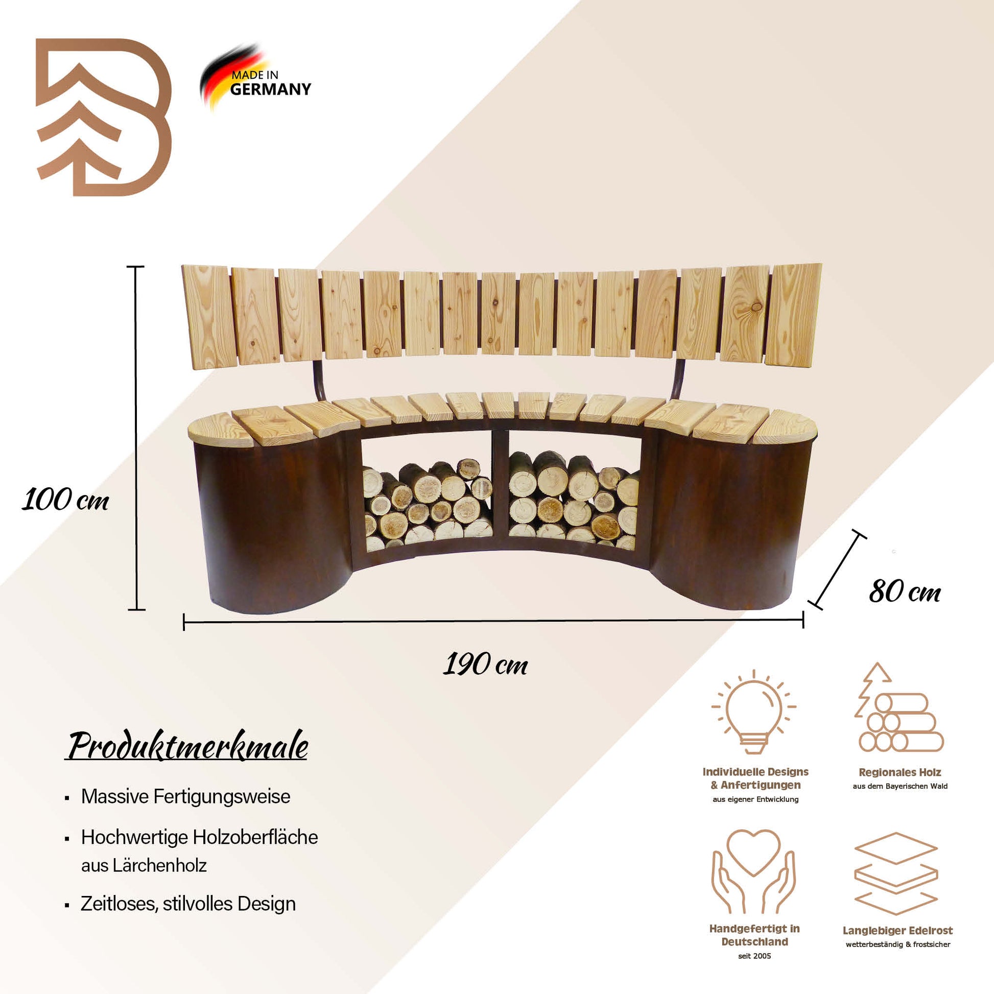 Bank -Pforzheim- inkl. Lehne