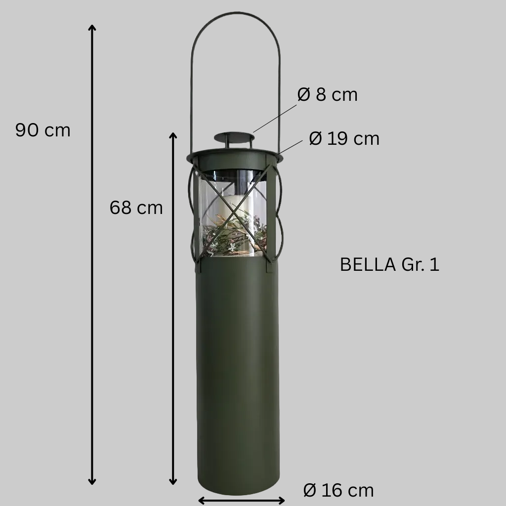Laterne "Bella" olivgrün
