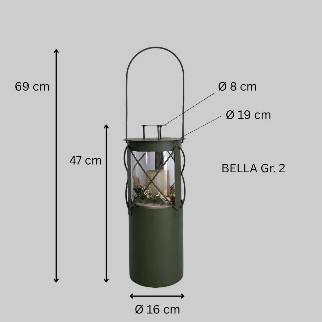 Laterne "Bella" olivgrün
