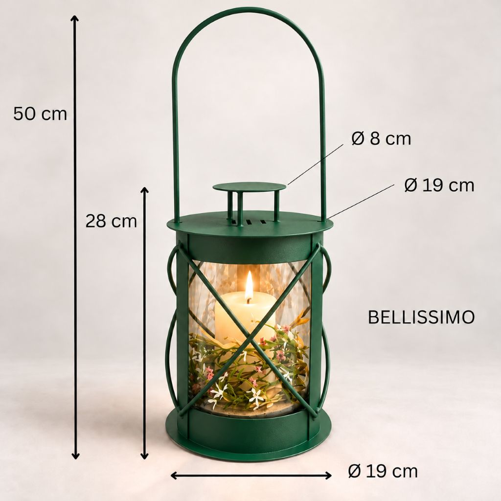 Laterne "Bellissimo" moosgrün