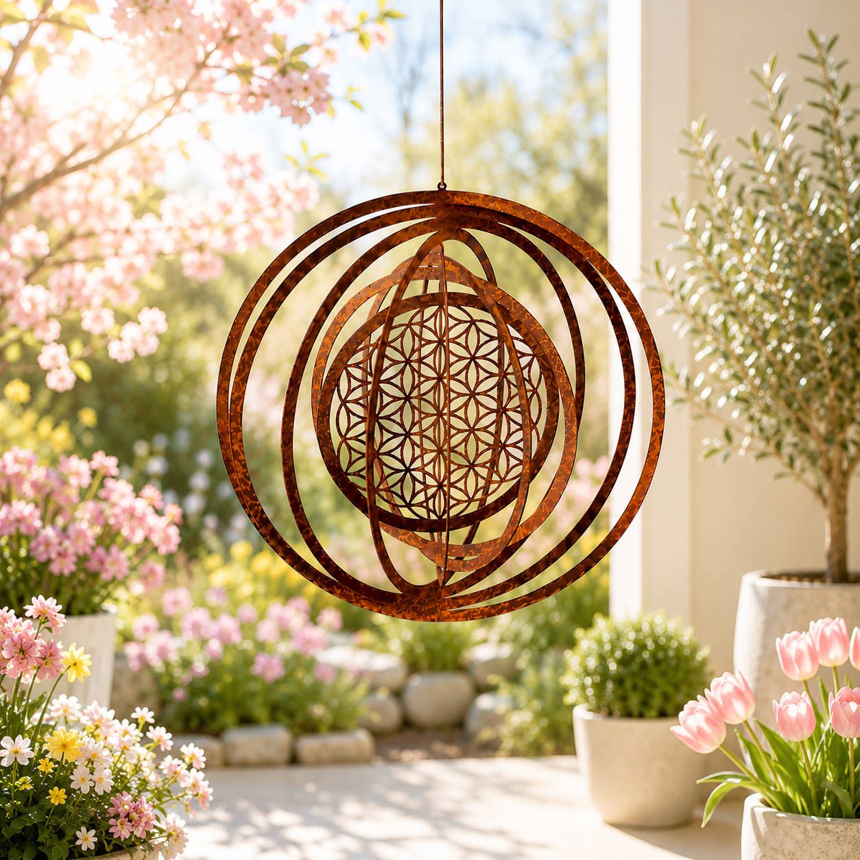 Das Original! Windspiel "Blume des Lebens"