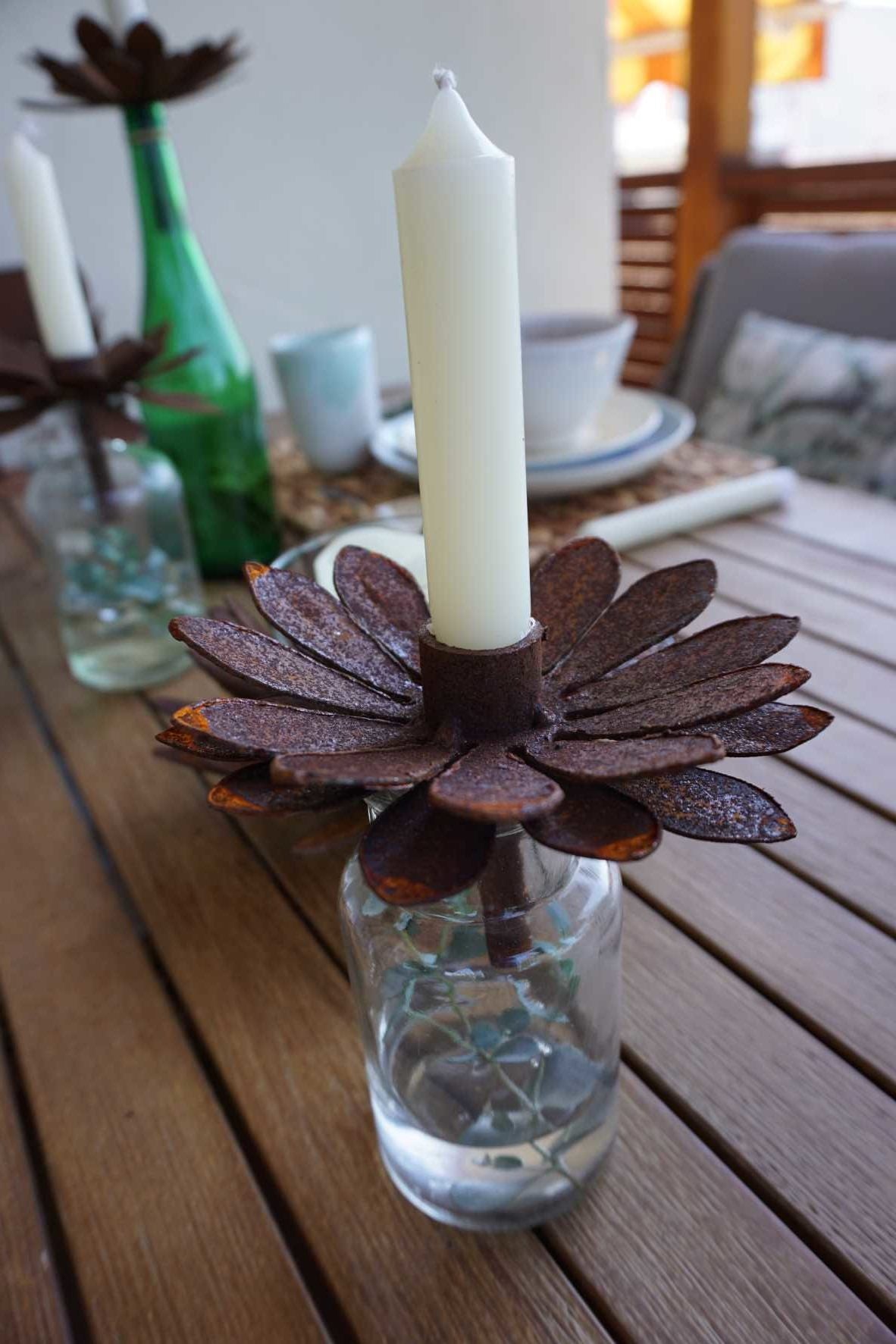 Flower for taper candles