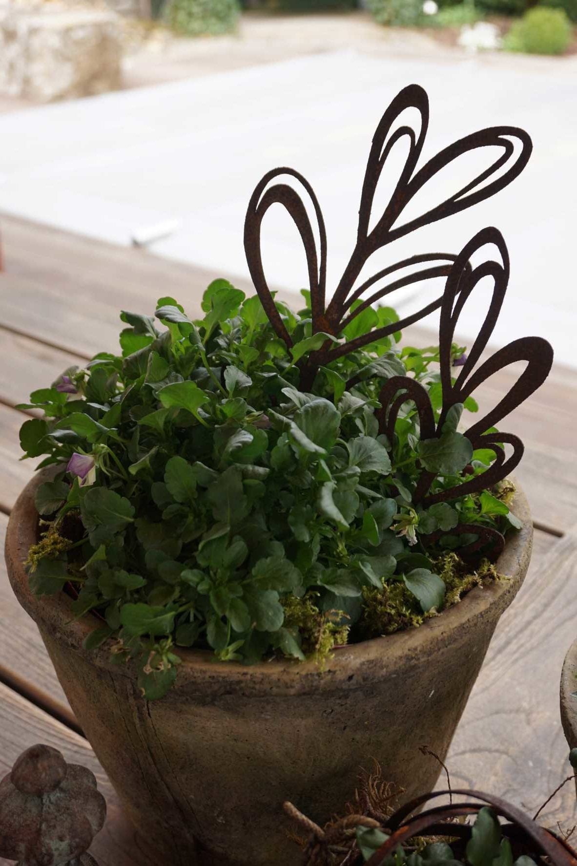 Plant Stick "Sketches" with Round Leaves H28