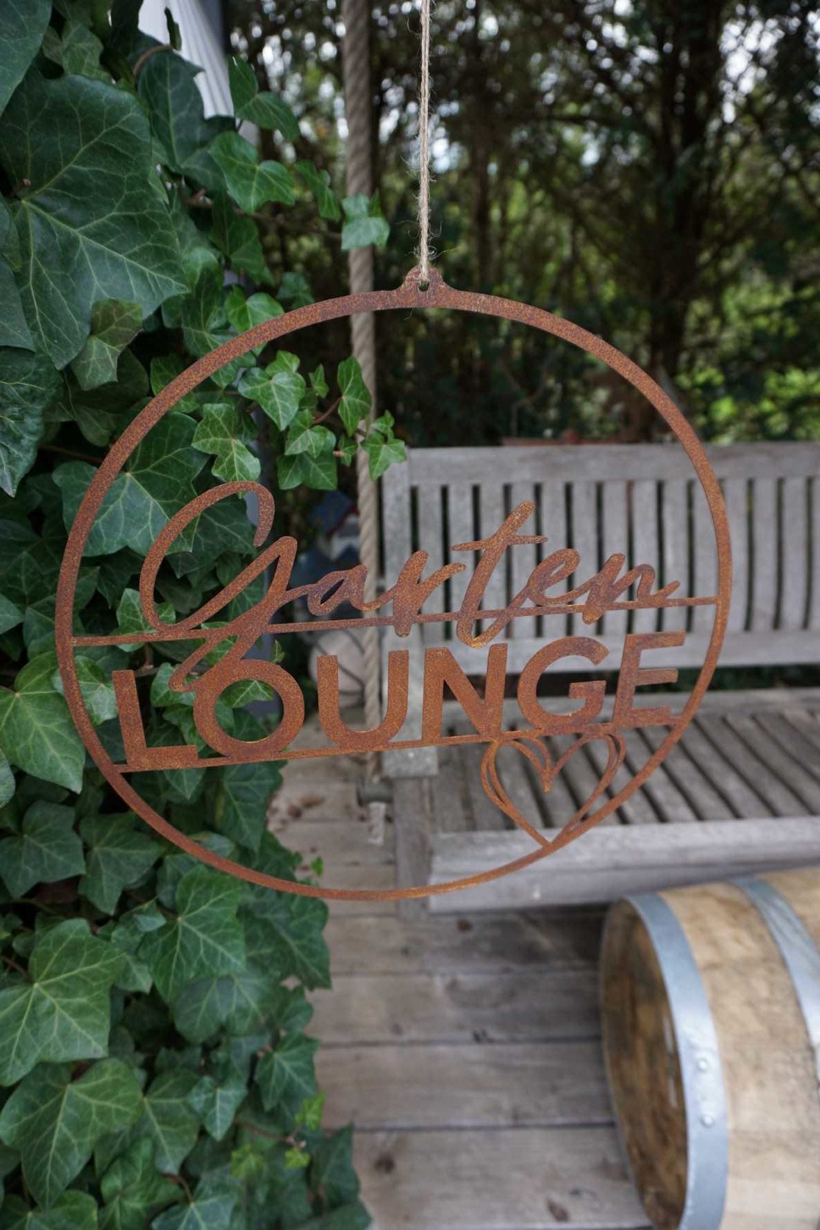 "Garden Lounge" sign