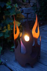 Edelrost Windlicht "Flamme"