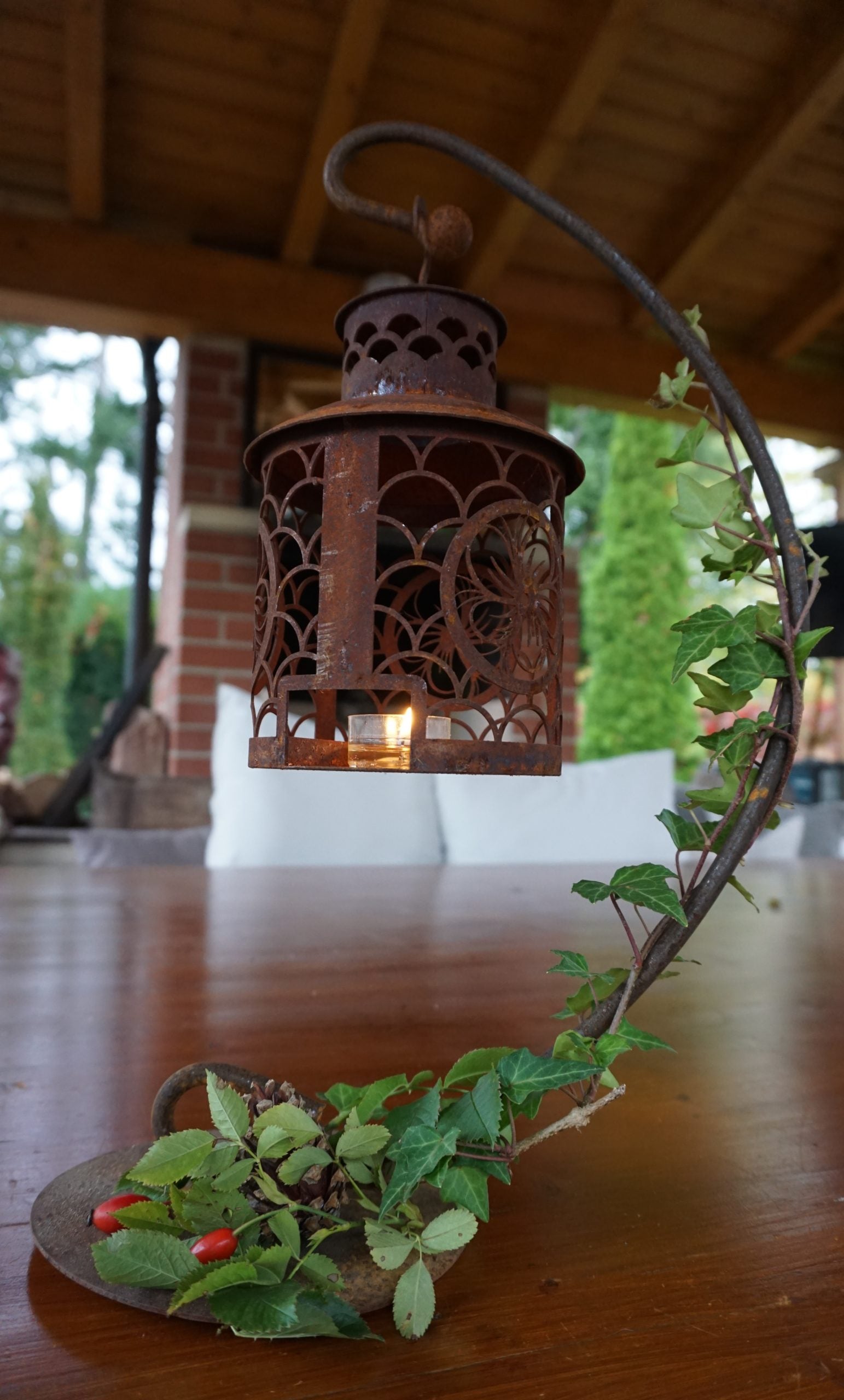 Filigree rust lantern