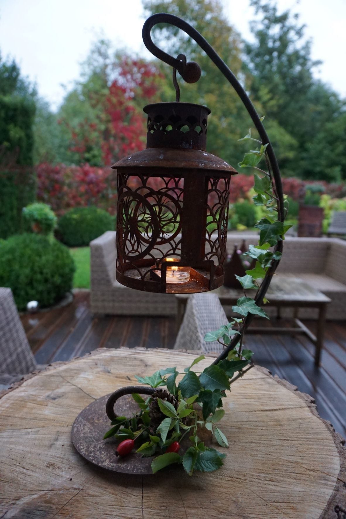 Filigree rust lantern