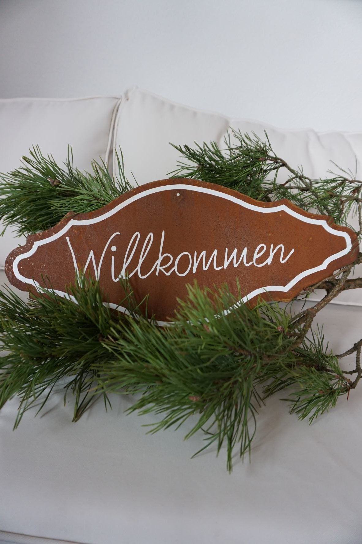 Antikschild "WILLKOMMEN"