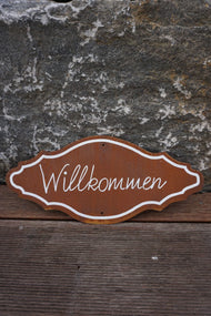 Antikschild "WILLKOMMEN"