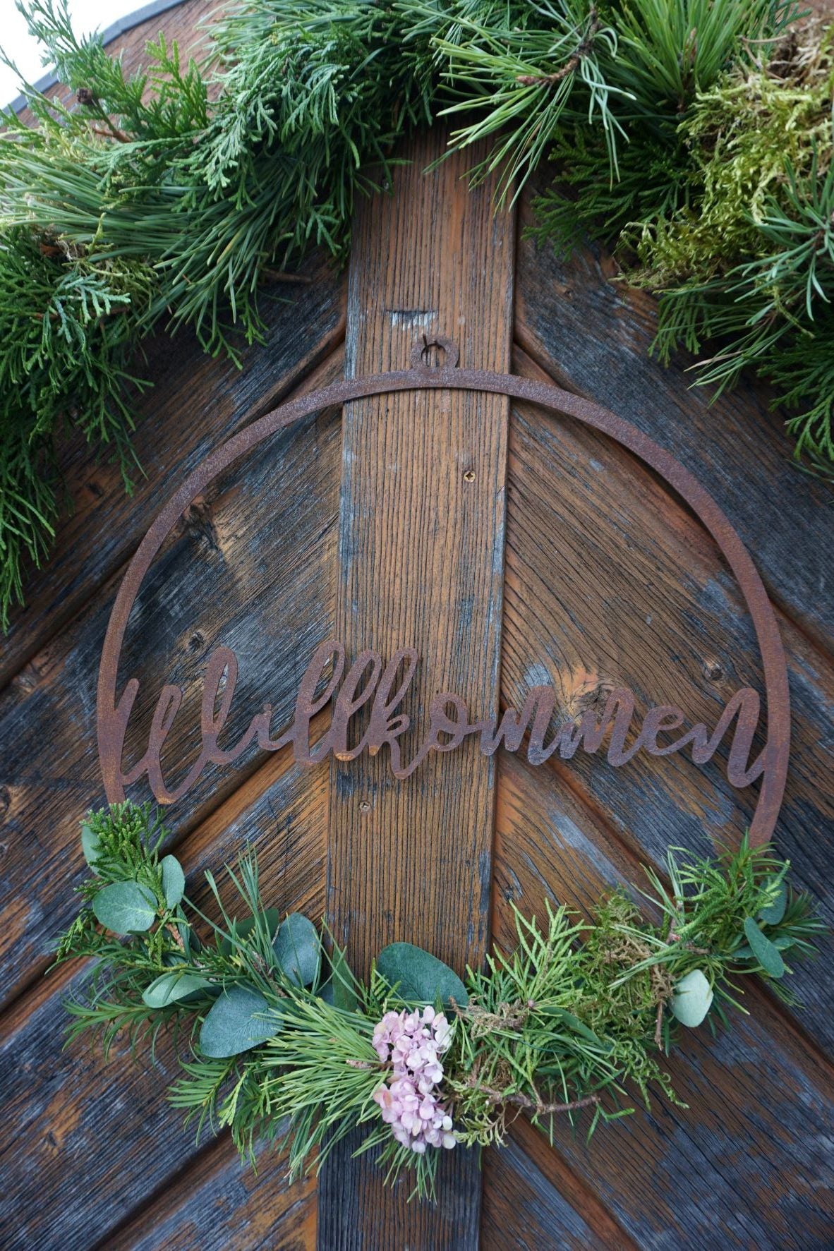 Willkommensschild zum Hängen