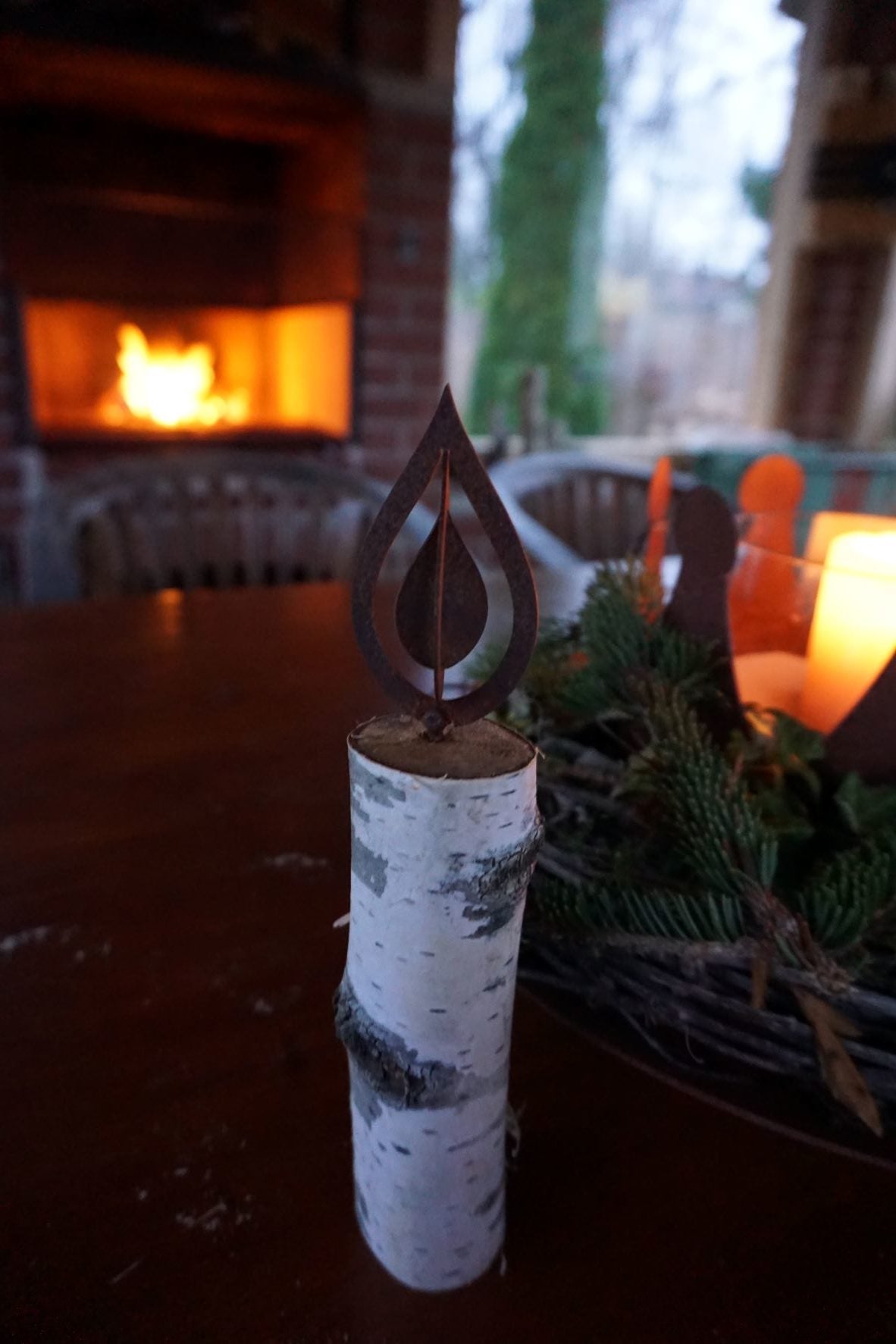 Flammes en acier corten, lot de 3