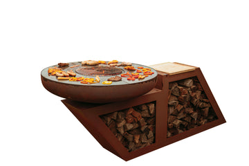 Barbecue au charbon de bois - Moderne - avec plancha