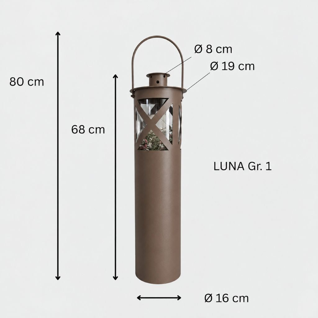 Laterne "Luna" rostbraun