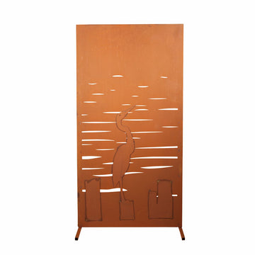 Panneau brise-vue en acier Corten - Grue -