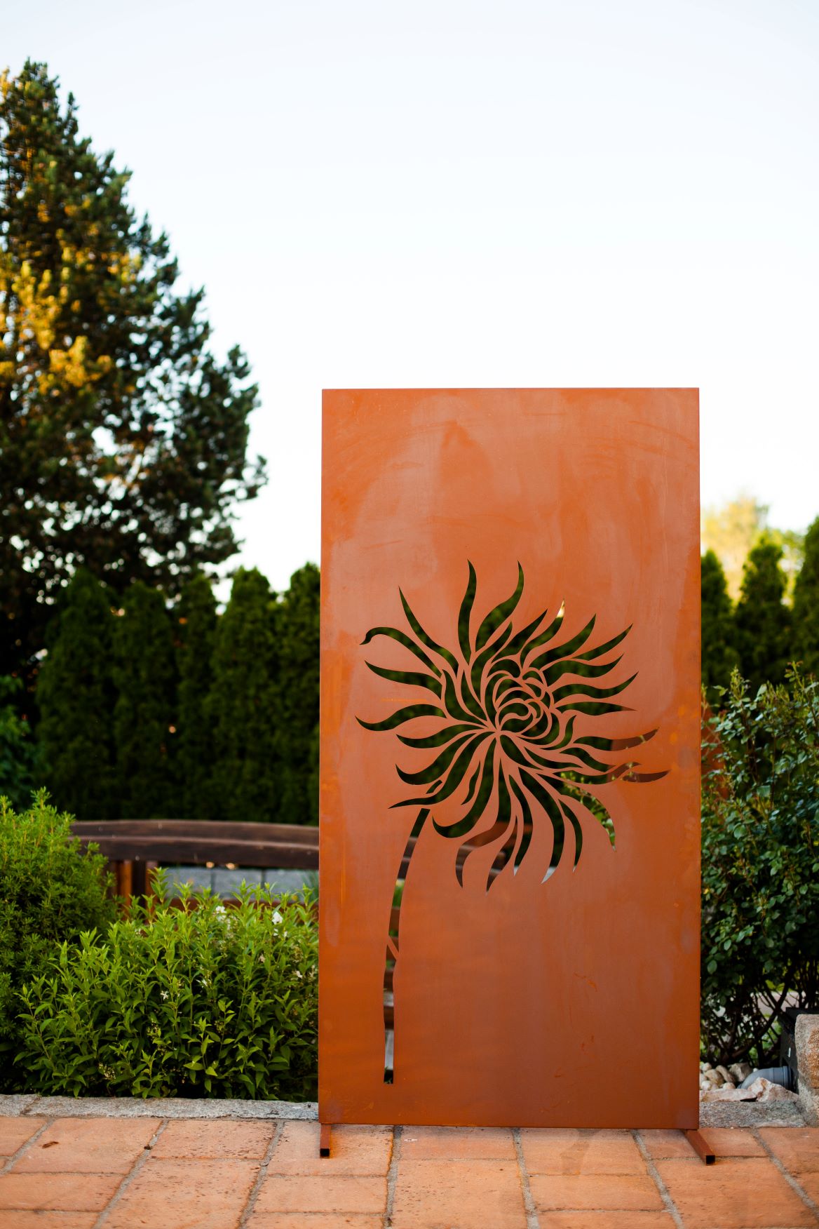 Edelrost Sichtschutzwand - Löwenzahn -