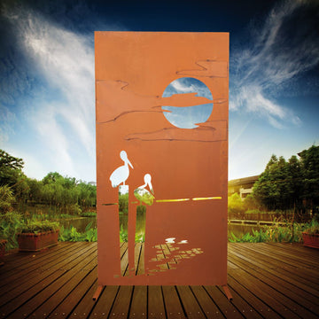 Panneau brise-vue en acier Corten - Mer -