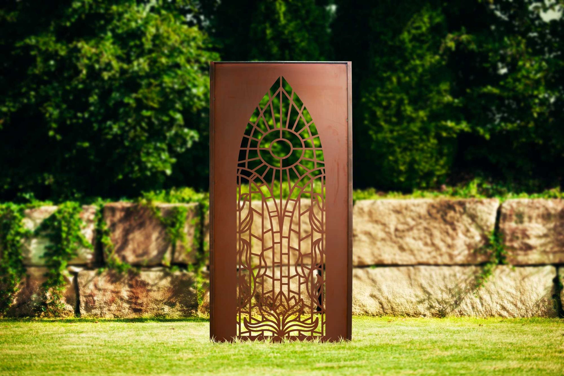 Edelrost Sichtschutzwand - Mosaik -