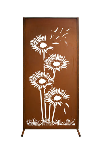 Paroi pare-vue en acier Corten - Souffle de vent -