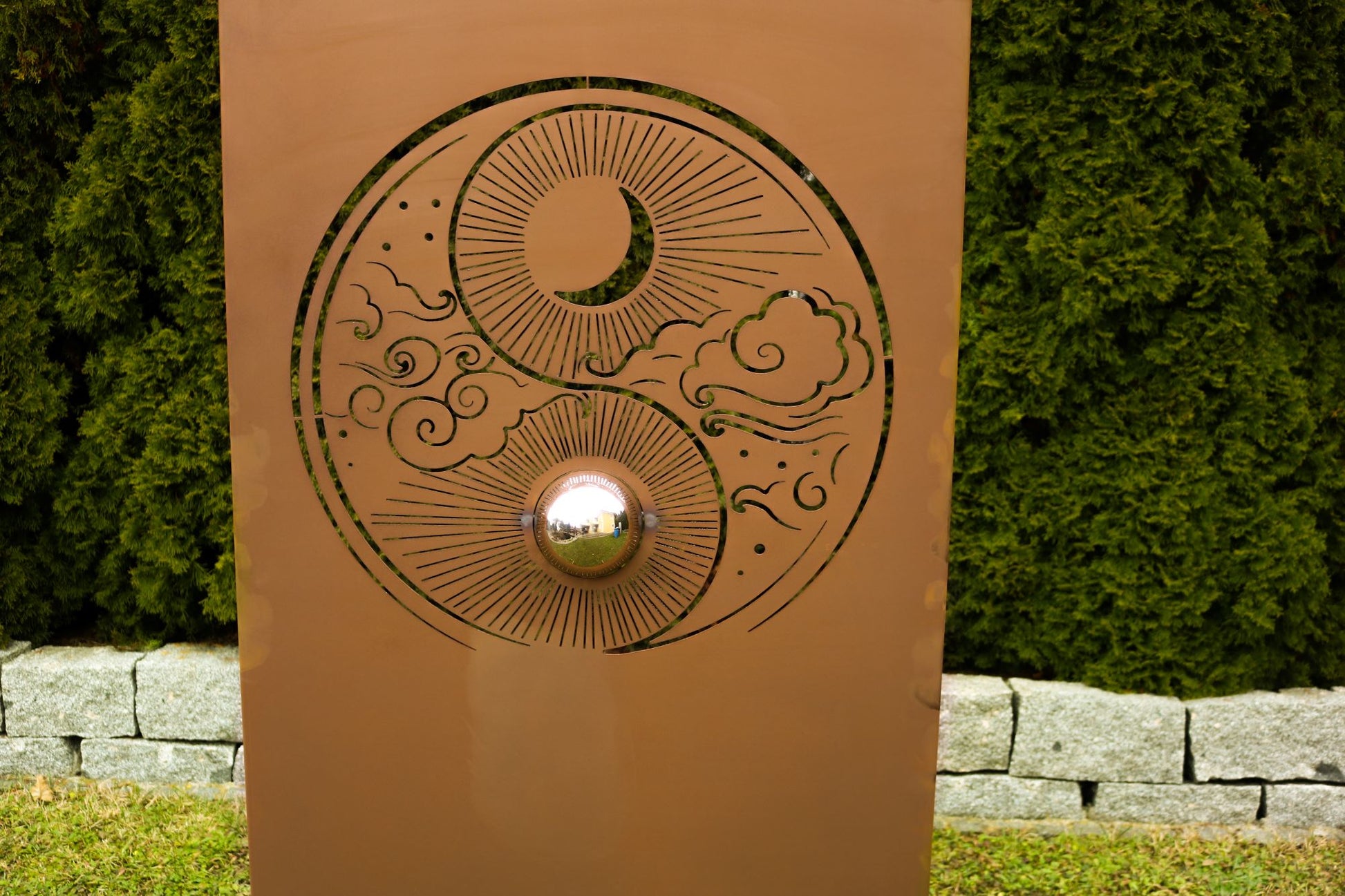 Edelrost Sichtschutzwand "Yin & Yang"