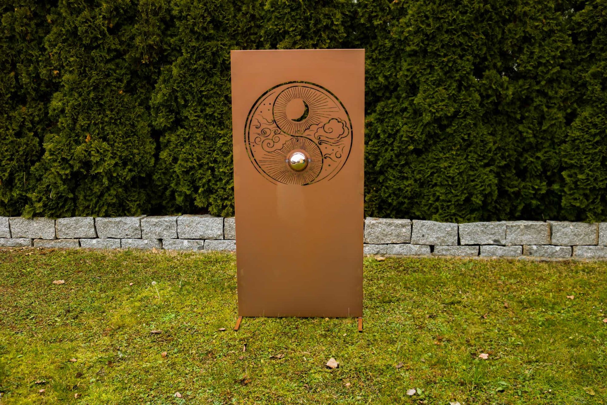 Edelrost Sichtschutzwand "Yin & Yang"