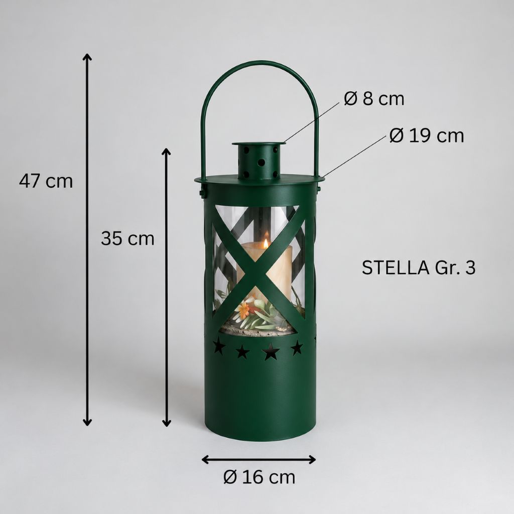 Laterne "Stella" moosgrün