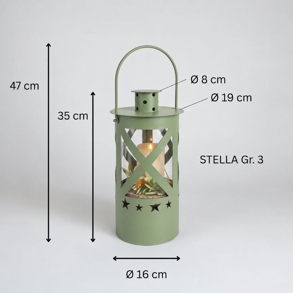 Laterne "Stella" blassgrün