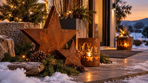 Weihnachtsdeko aus Edelrost: 10 Ideen für Garten, Hauseingang und Zuhause