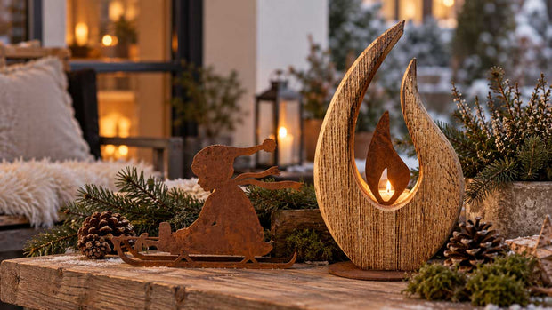 Winterdeko für den Garten: Ideen mit Edelrost, Laternen und winterfesten Akzenten