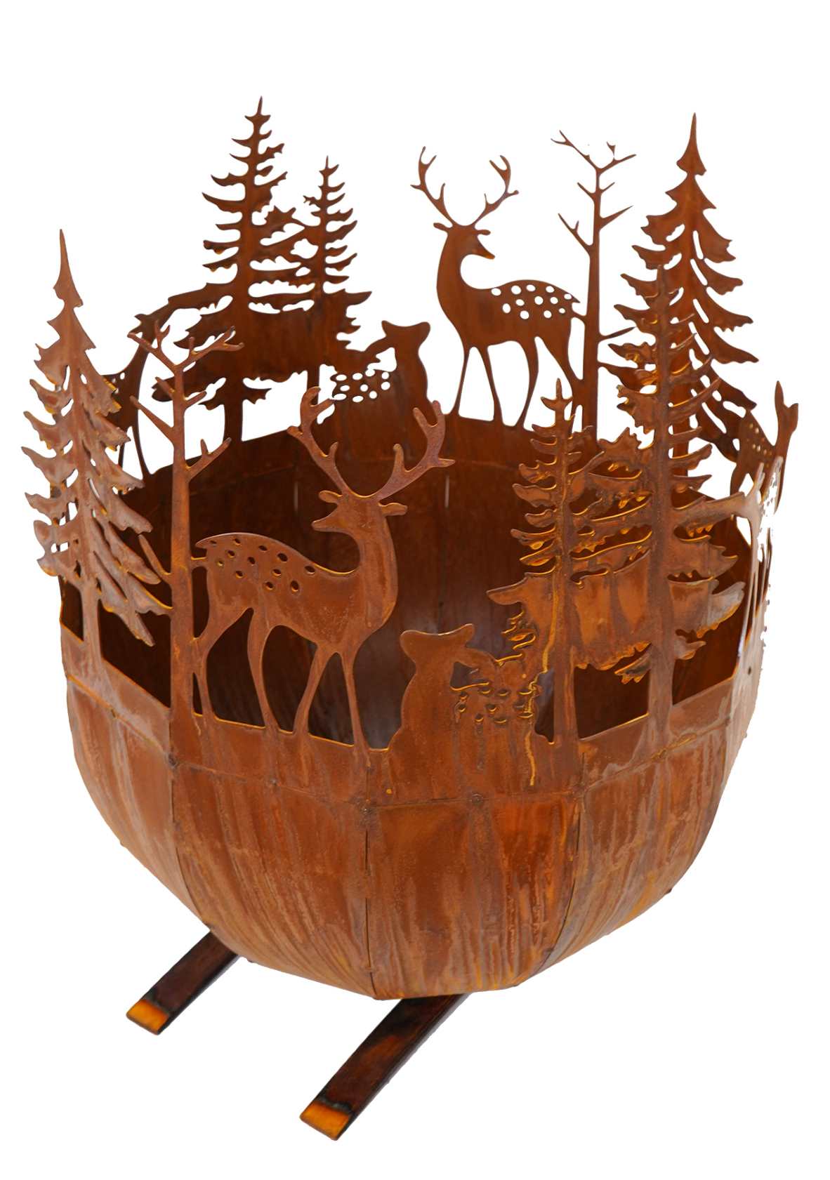 Feuerschale mit Waldszene