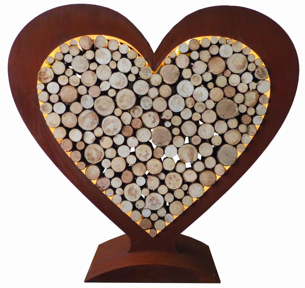 Étagère en bois cœur -2000- avec éclairage LED