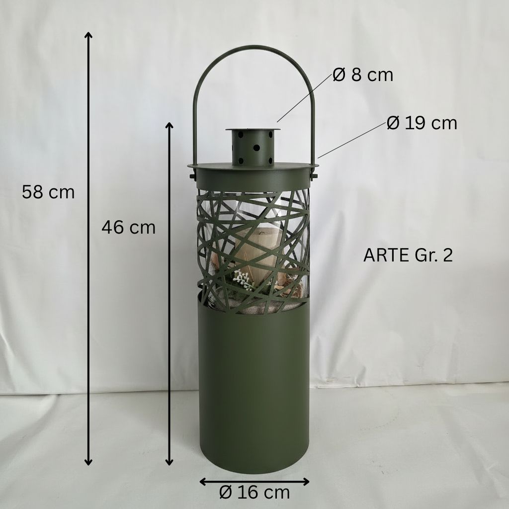 Laterne "Arte" olivgrün