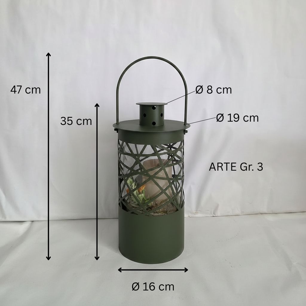 Laterne "Arte" olivgrün