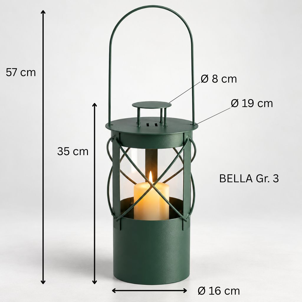 Laterne "Bella" moosgrün