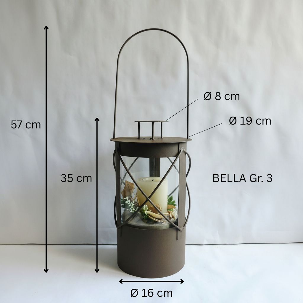 Laterne "Bella" rostbraun
