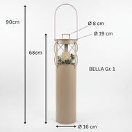 Laterne "Bella" graubeige