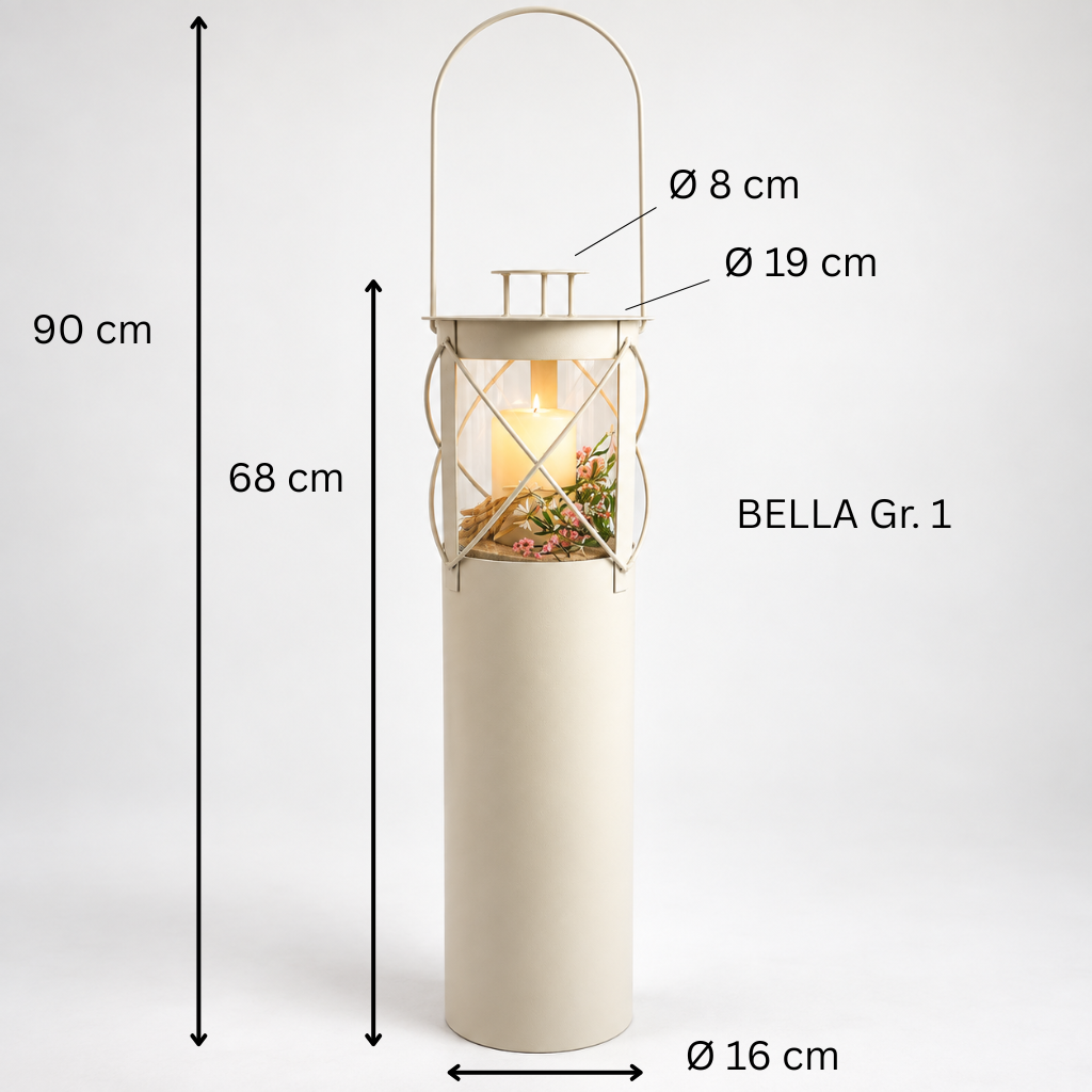 Laterne "Bella" cremeweiß