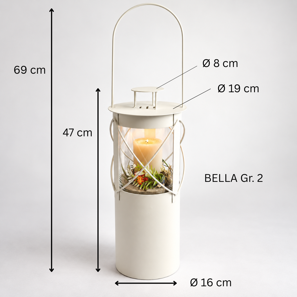 Laterne "Bella" cremeweiß