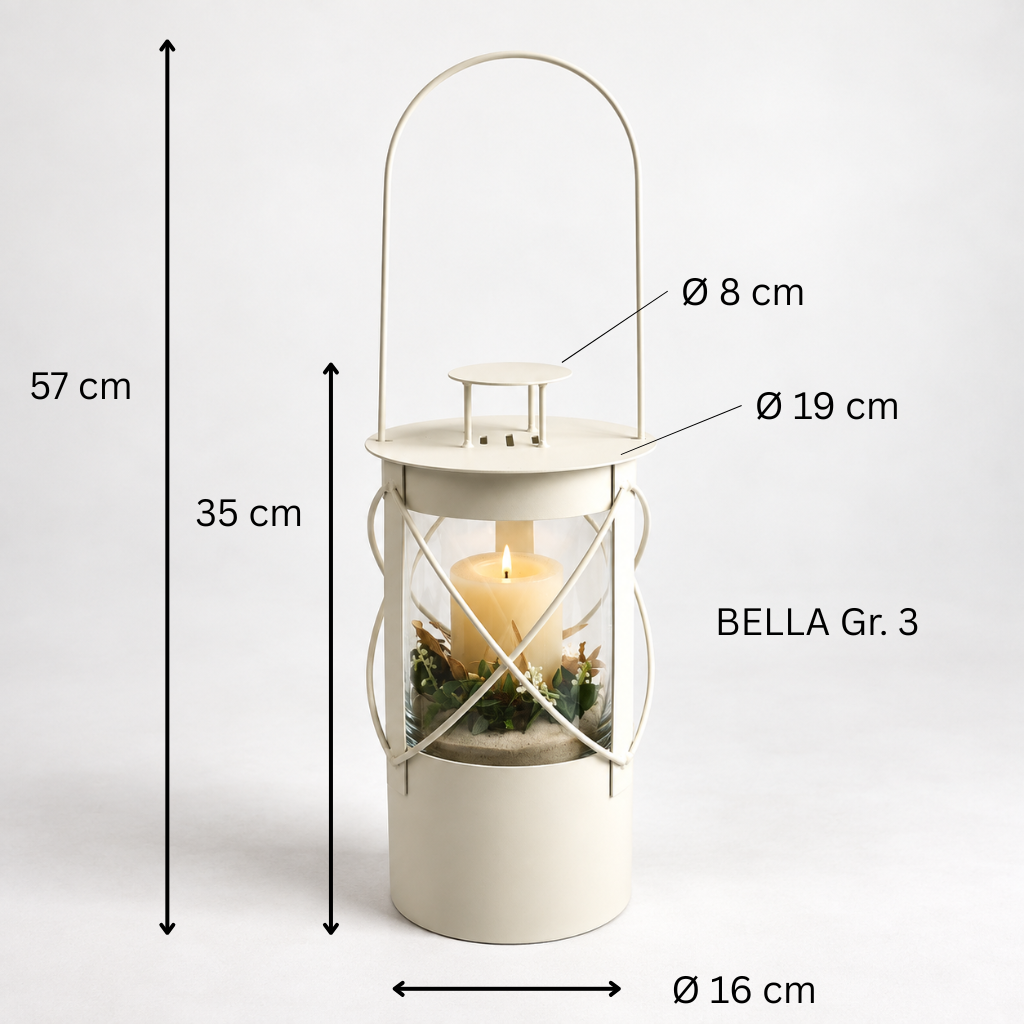 Laterne "Bella" cremeweiß
