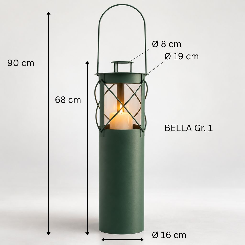 Laterne "Bella" moosgrün