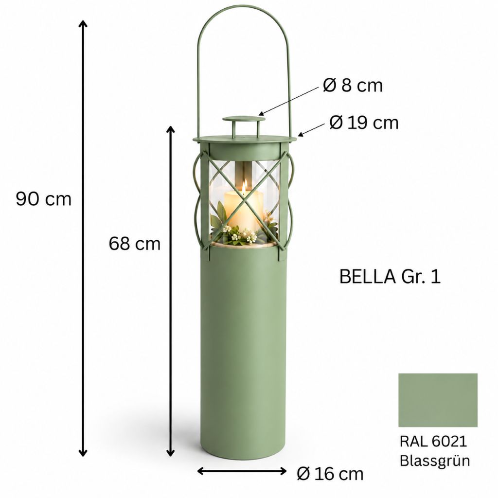 Laterne "Bella" blassgrün
