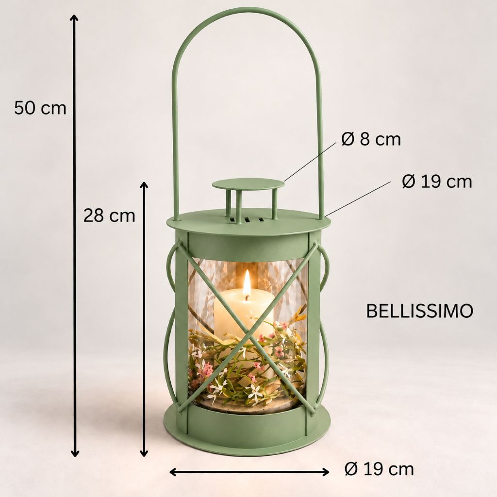 Laterne "Bellissimo" blassgrün