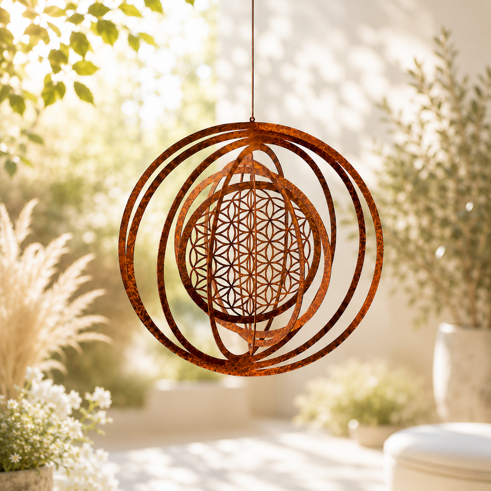 Das Original! Windspiel "Blume des Lebens"