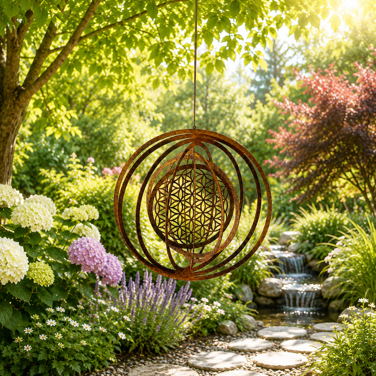 Das Original! Windspiel "Blume des Lebens"