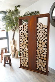 Holzregal -Lounge- zweigeteilt
