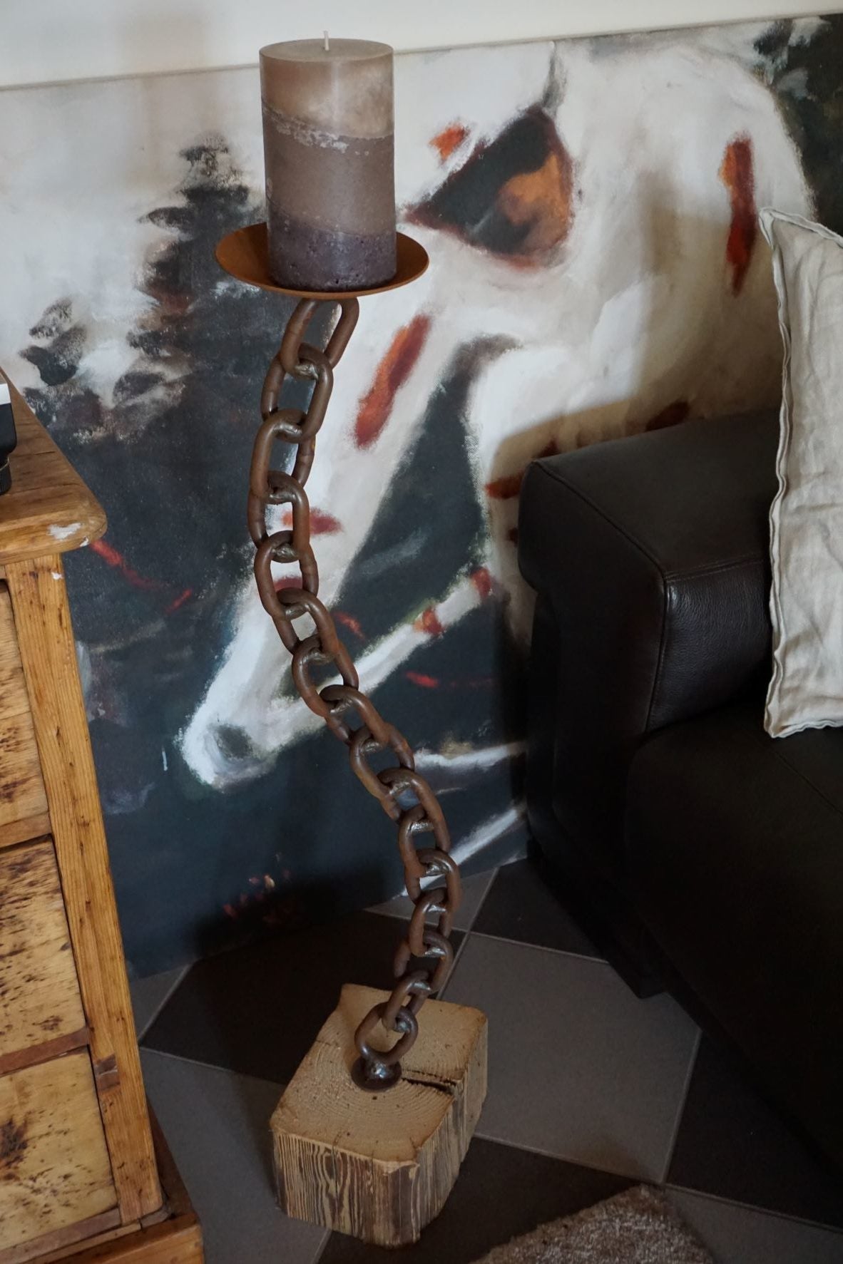 Candle Holder "Chain-Curved"