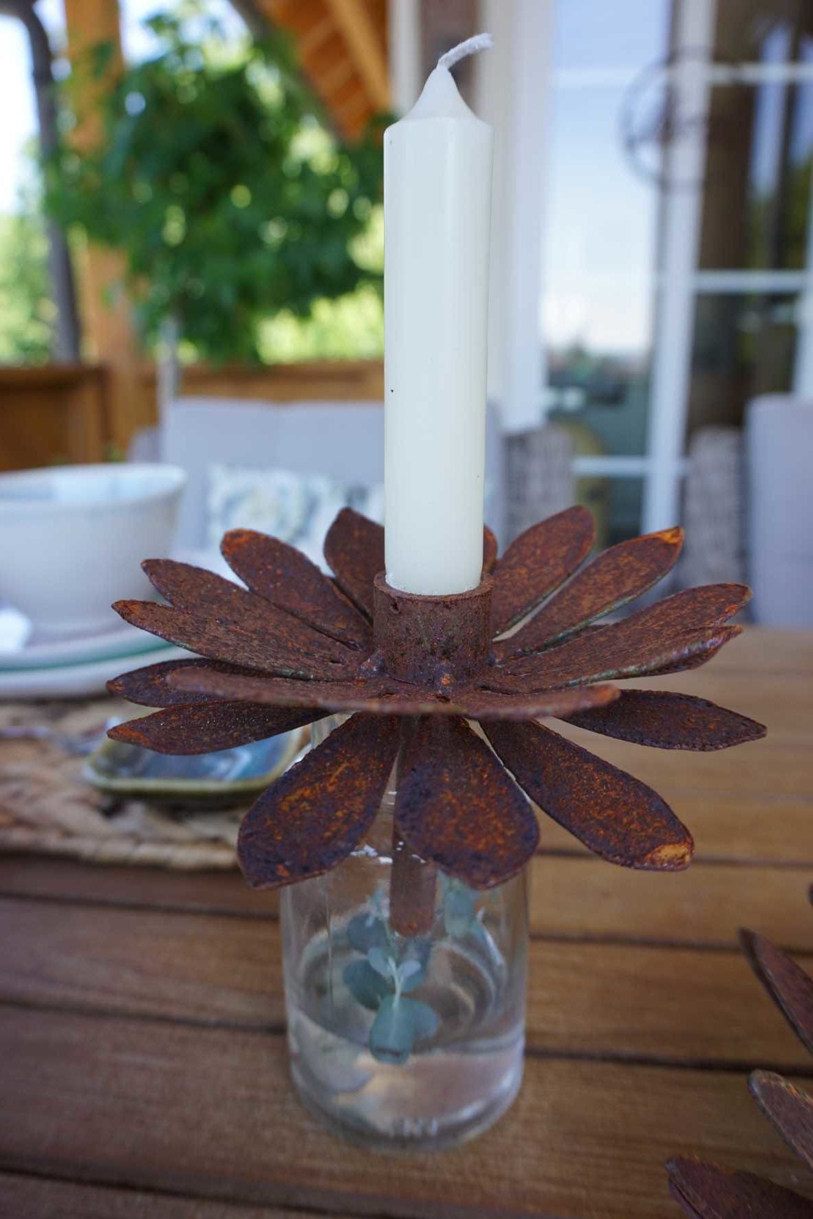 Flower for taper candles