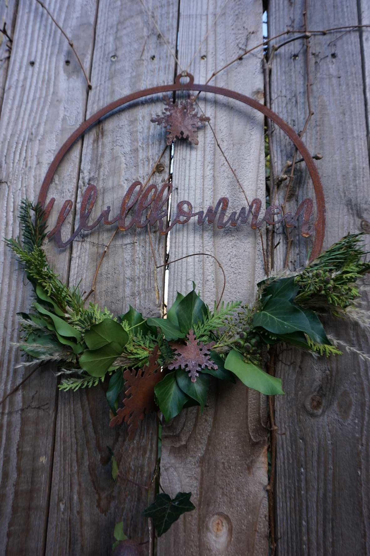 Willkommensschild zum Hängen