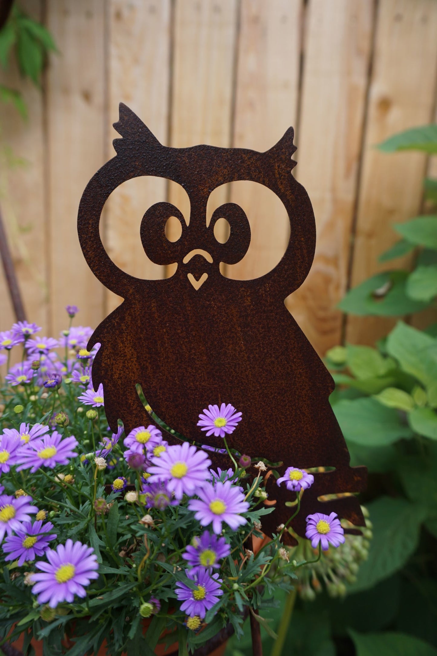 Edelrost Eule Gartenstecker Haus und Garten Deko