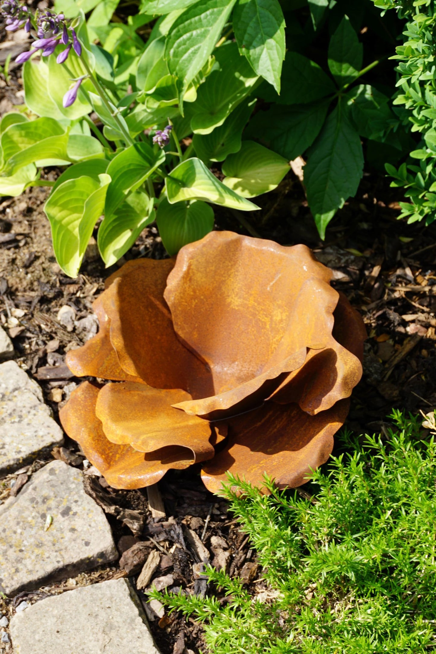 Vintage One Der Edelrost Deko Shop Edelrost Blumenblüte auf Platte Gartendeko Rost
