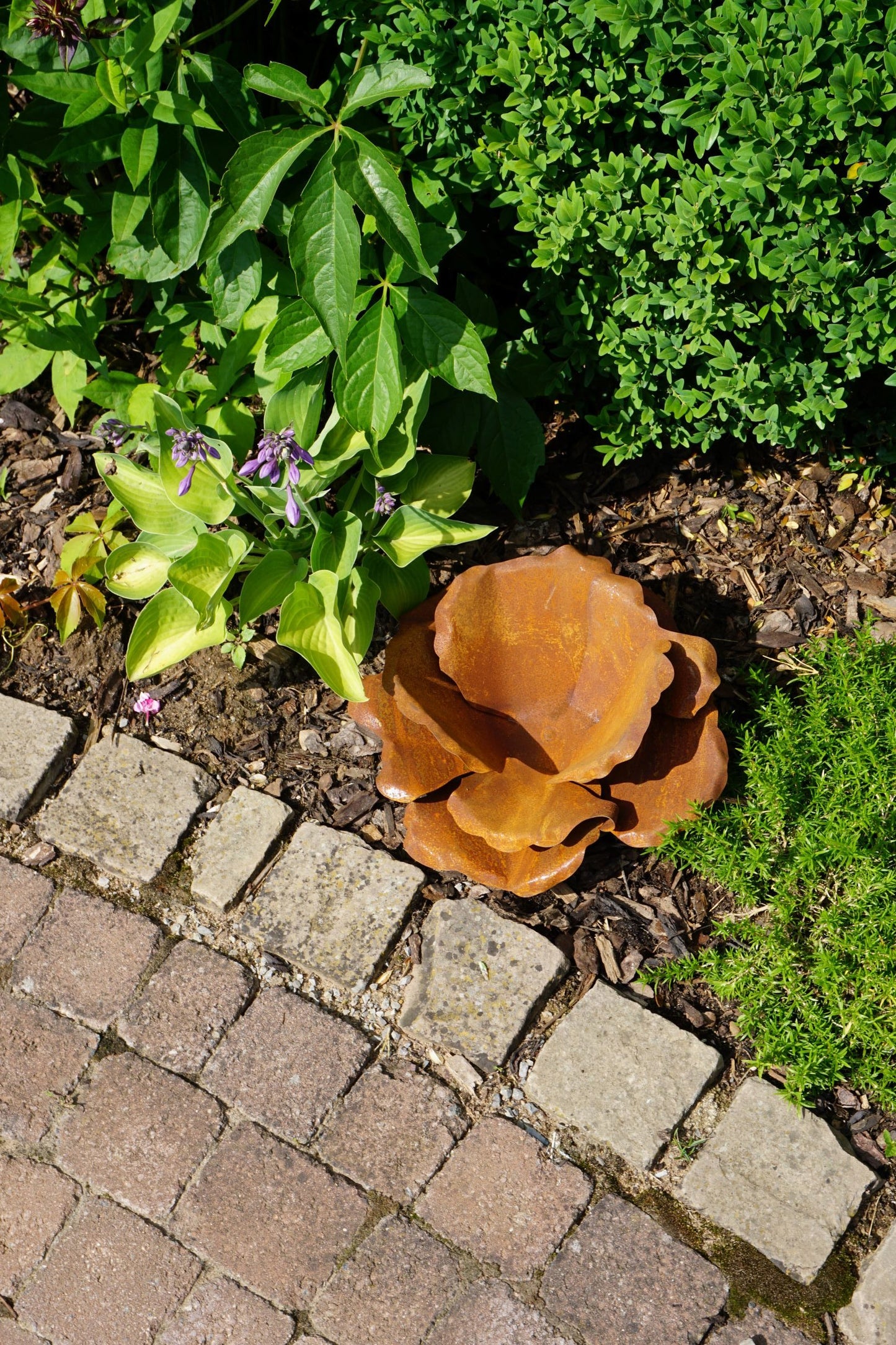 Vintage One Der Edelrost Deko Shop Edelrost Blumenblüte auf Platte Gartendeko Rost